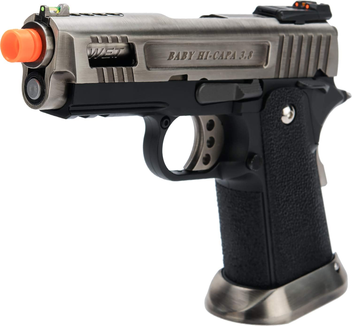 Evike Airsoft - WE-Tech Hi-Capa 3.8 Velociraptor Gas Blowback Airsoft Pistol (Color: Silver)