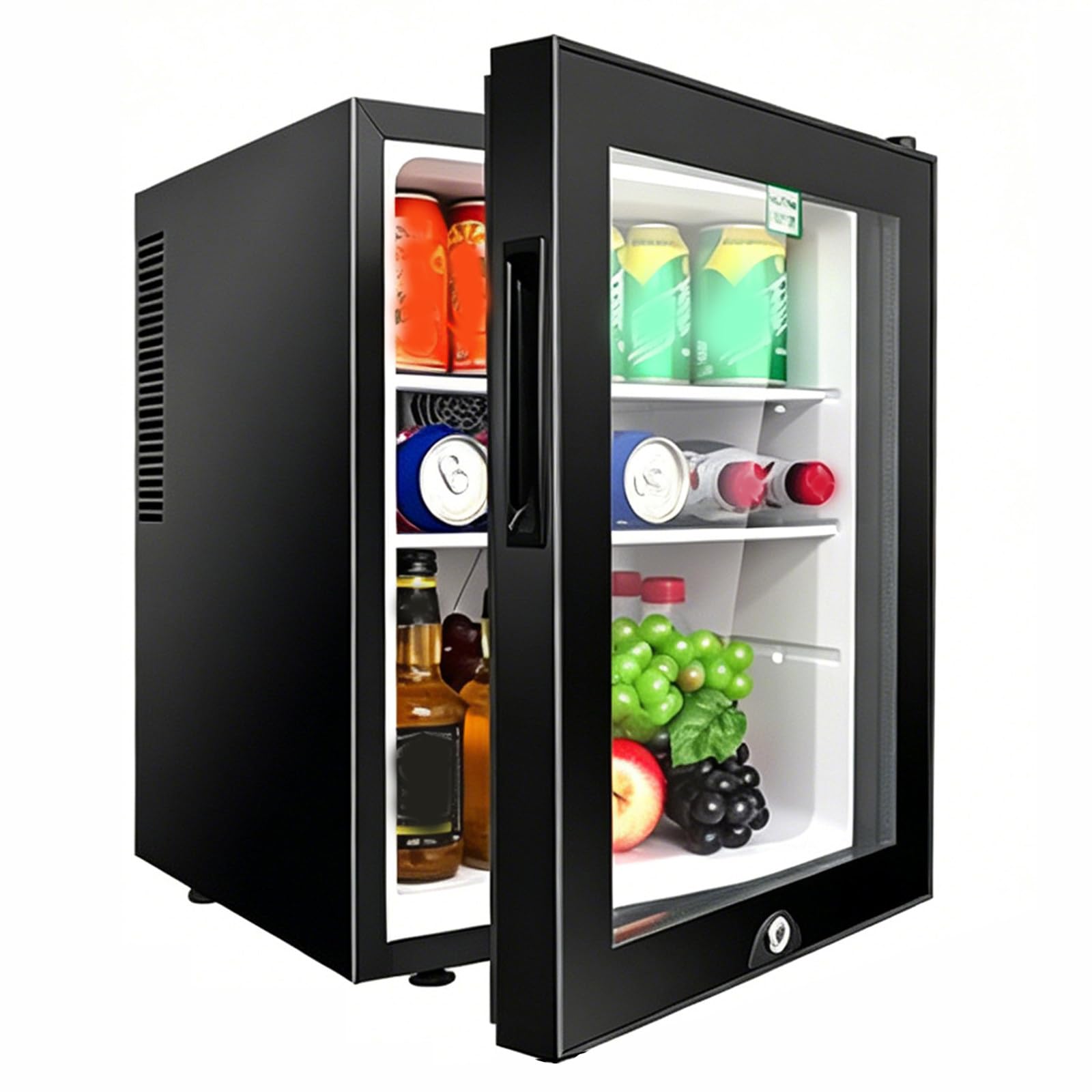 Congelador vertical 55 W cerradura,congelador compacto una puerta 40L | bajo nivel ruido 28 db, acabado acero inoxidable, rango temperatura 8-15 °c; para residencias estudiantes y apartamentos.