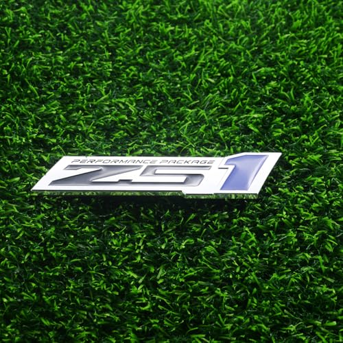 Image of 2Pcs Z51 Performance Emblems Engine Hood 3D Package Badge Decal Replacement Z51 (Chrome Blue)