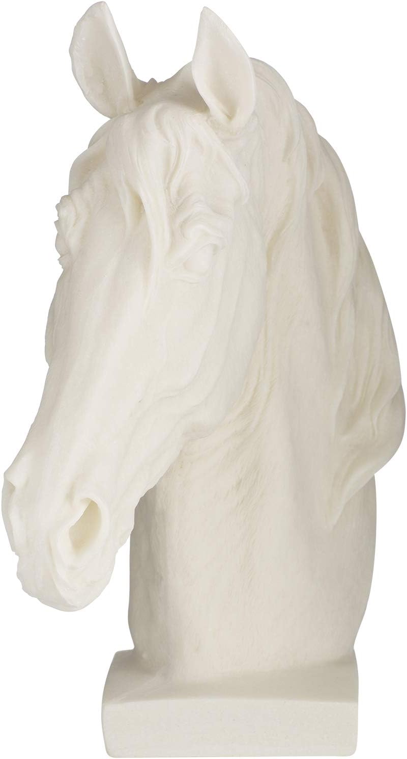Horse Head Sculpture, White, 28 cm