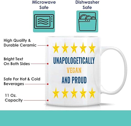 Miniatura 2 de Novelty Gift Vegan-themed Gift for Vegetarian, Birthday Present for Sister - Cute Funny Plant Based on Large 11 Oz White Ceramic Coffee Mug