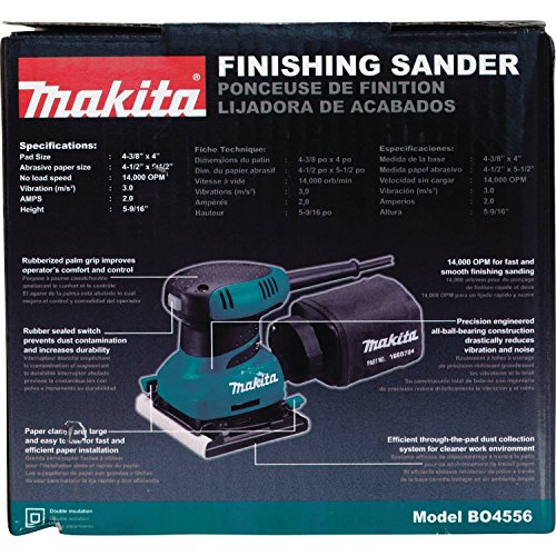 Makita BO4556 2 Amp Finishing Sander, Teal