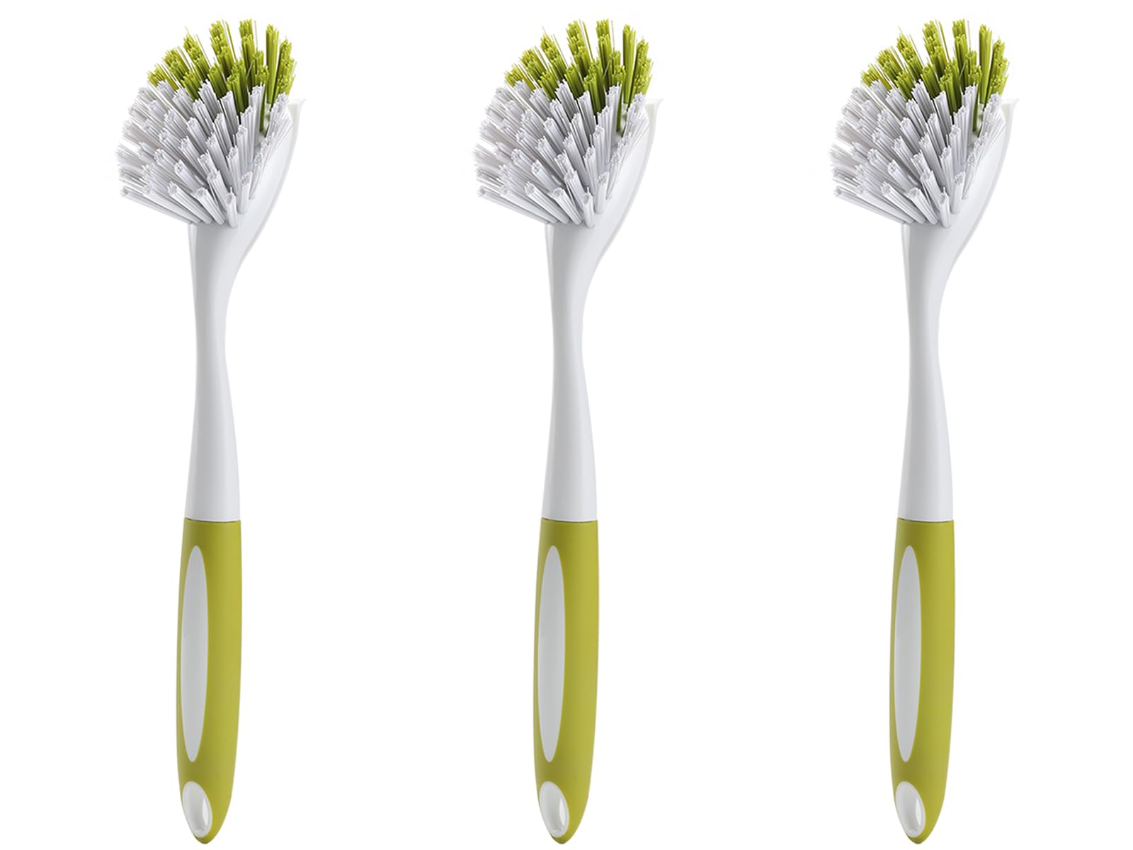 Spazzola per la Pulizia della pentola per lavello da Cucina con setole rigide, Giallo-Verde, 3 Pezzi