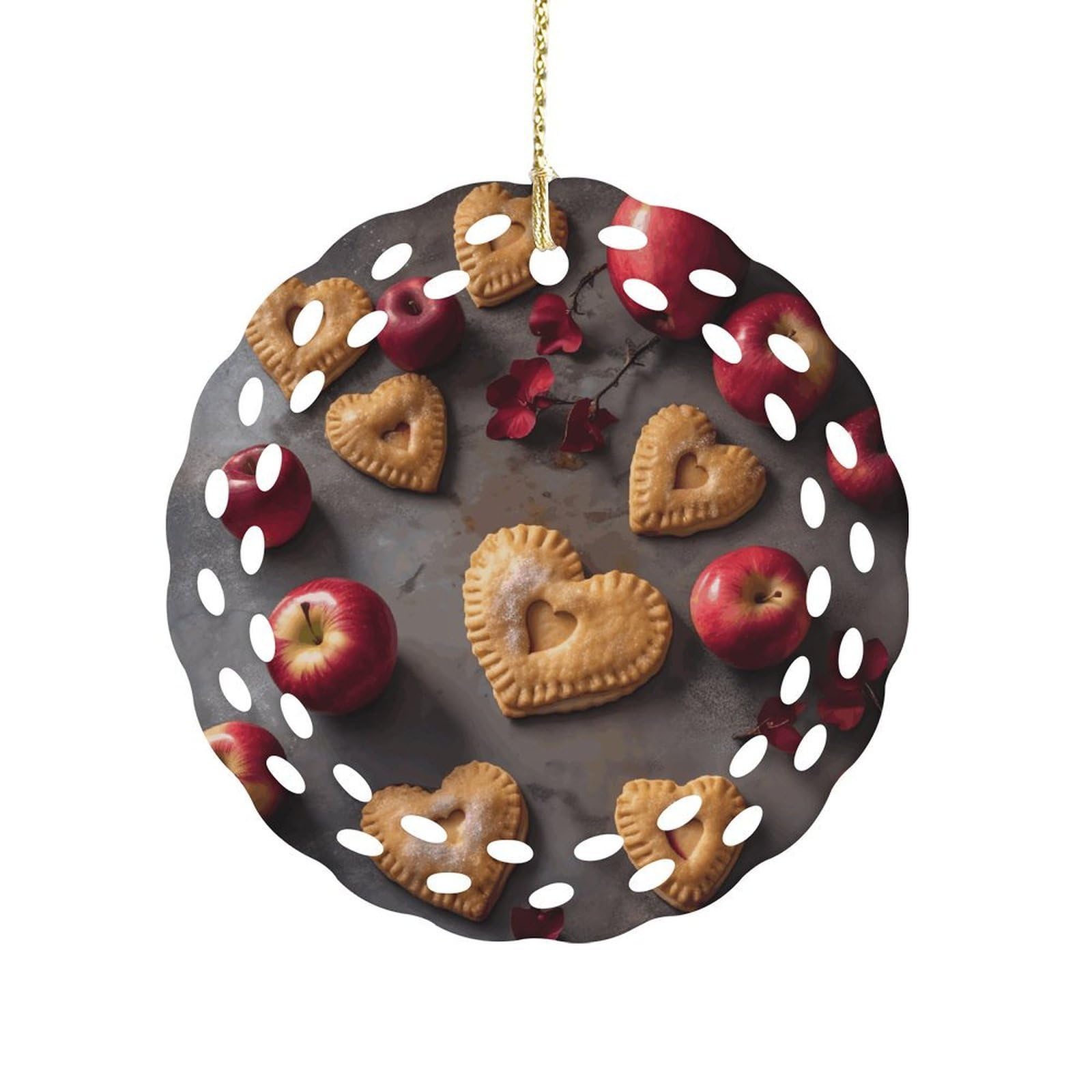 Fekiloot Women's Style Fruit And Food Ceramic Ornaments 3 Inch Round,Holiday Keepsake For ,Girls,Pet Owners,Hanging Ornament Gifts Idea For Home