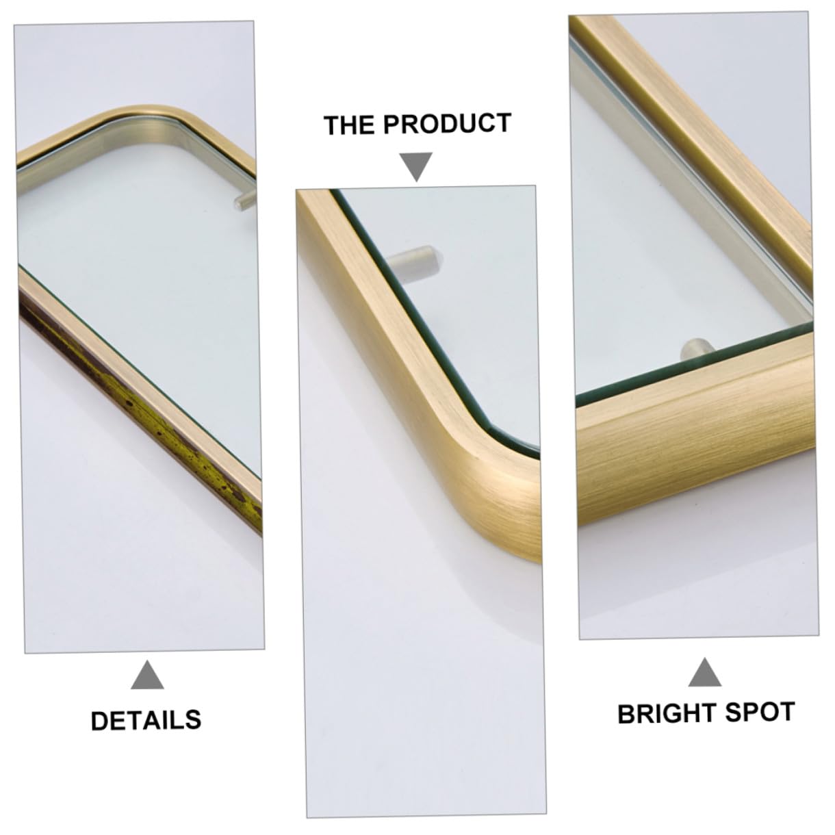 Glas wandregal Badezimmer Minimalistisches Design Messingrahmen Rostfrei Aufbewahrung Ablage für Kosmetik und Badaccessoires