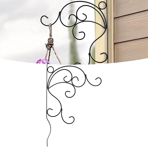 Miniatura 5 de DCQRY Soporte de plantas colgantes con gancho para macetas de pared con tornillos de hierro incluidos, maceta antioxidante, colgador de comedero de