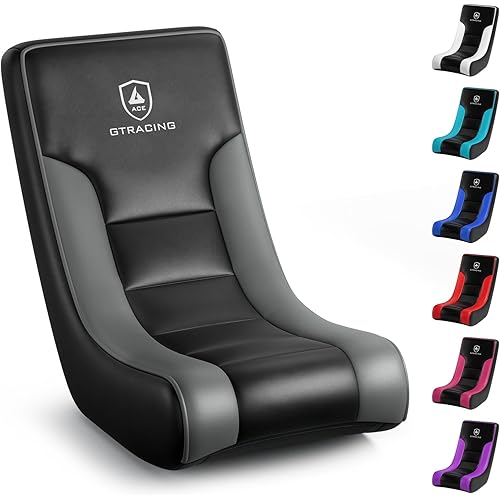 GTRACING Floor Rocking Gaming Chair – Floor Rolling Game Chairs with Angle Limiter, Gamer Rocker Floor Seat, Compact & Lightweight, Black