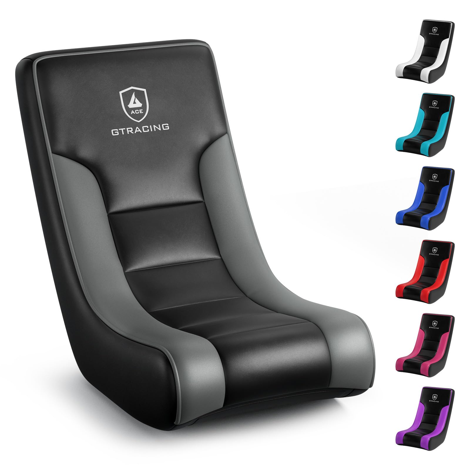 GTRACING Floor Rocking Gaming Chair – Floor Rolling Game Chairs with Angle Limiter, Gamer Rocker Floor Seat, Compact & Lightweight, Black