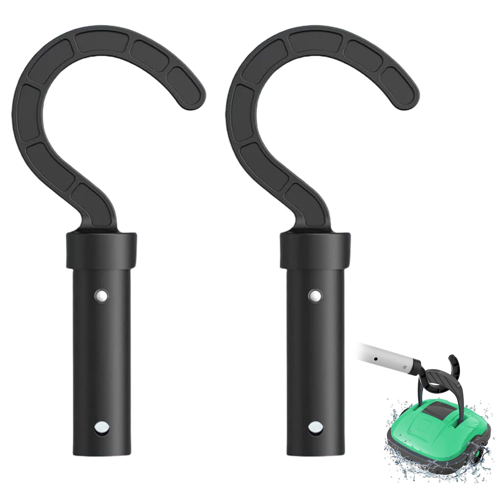 2 Piezas Gancho para Robot de Piscina, Gancho de Piscina para Barras, Accesorios de Limpieza Repuesto, Apto para Todos los Robots Limpiafondos, para Suelo o Bajo el Agua