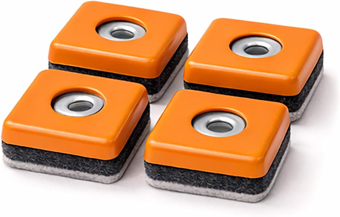 MR. DIY Crafts PTFE Furniture Gliders, Square Sliders with Nail Feet for Carpet, Tile, Hardwood Floor, 2.5x2.5 cm (8, Yellowish-Brown, 2.5 x 2.5 cm)