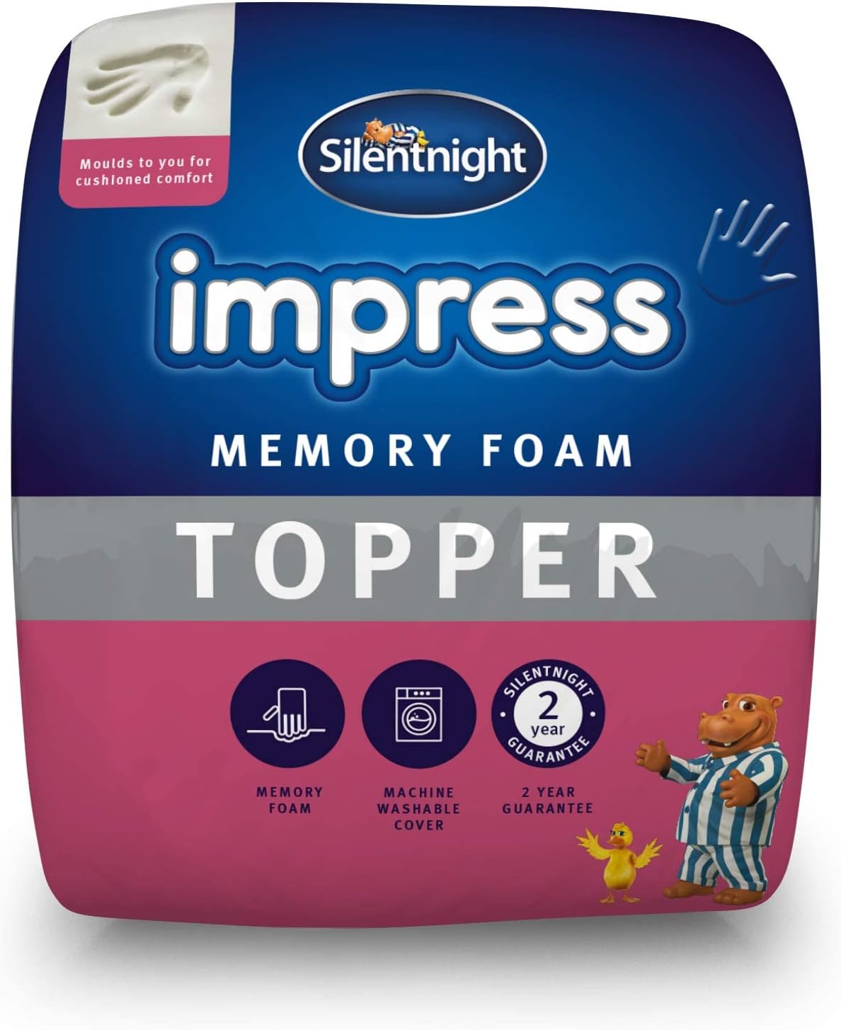 Silentnight Impress Memory Foam Mattress Topper 5cm Thick Luxury
