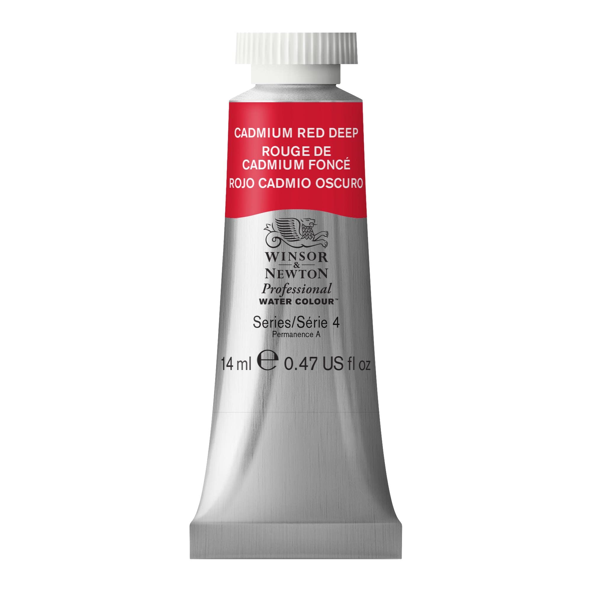 Winsor & Newton Professional Watercolour Paint, Artist Quality, Finest Pigments, Cadmium Red Deep, 14 ml Tube