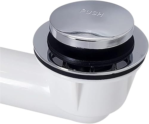 Miniatura 6 de Westbrass 593244-26 Kit de drenaje de residuos de baño con punta tubular blanca de 1-1/2 pulgadas, cromo pulido