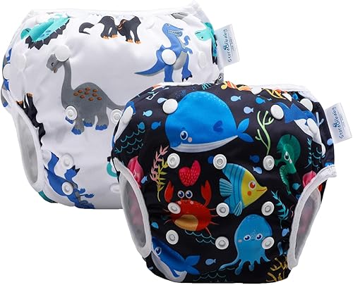 storeofbaby Fundas reutilizables para pañales de natación impermeables para bebés de 8 a 36 libras, paquete de 2 unidades
