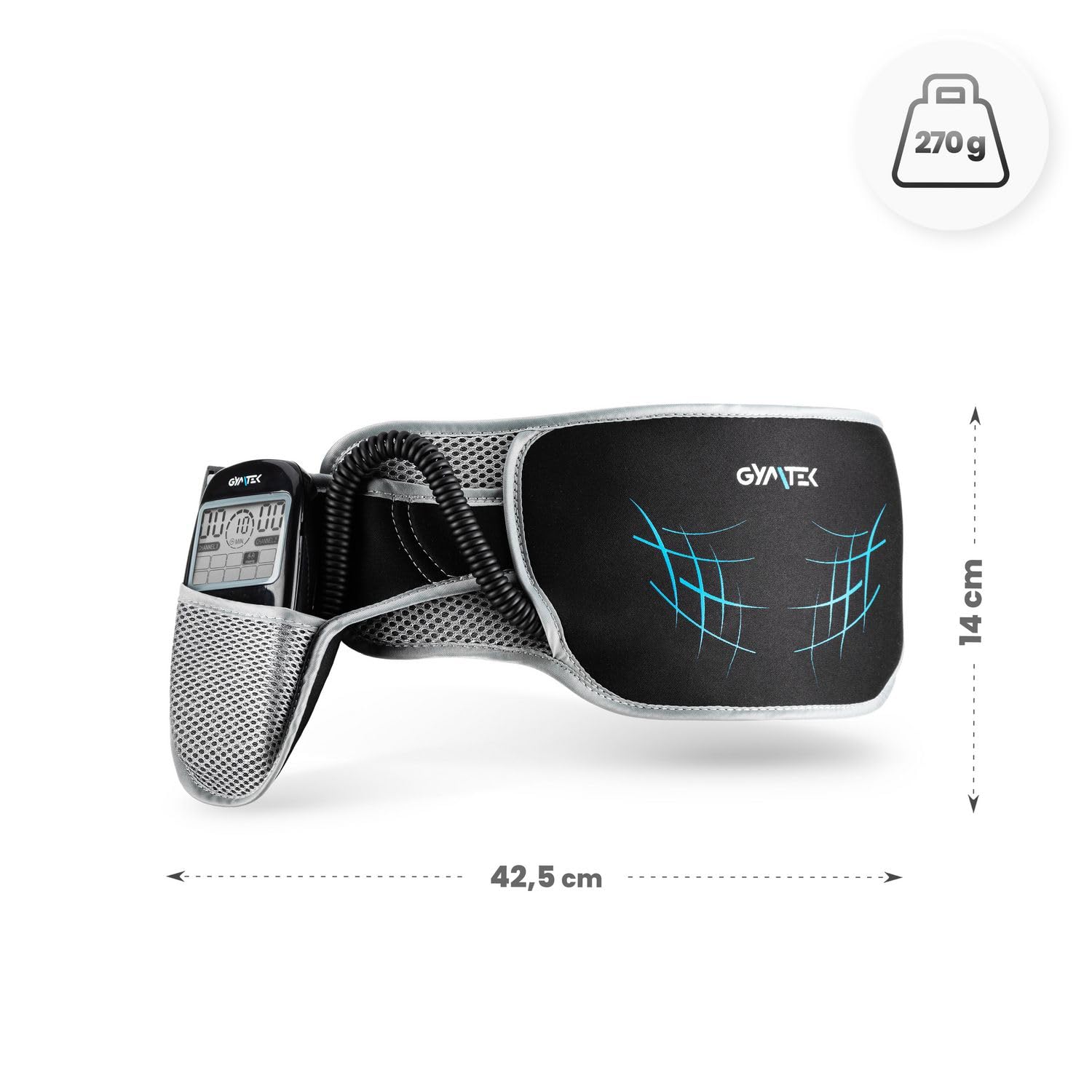 Gymtek® Bauchtrainer Muskelstimulator Bauchmuskeltrainer 10 Modi 99 Intensitäten