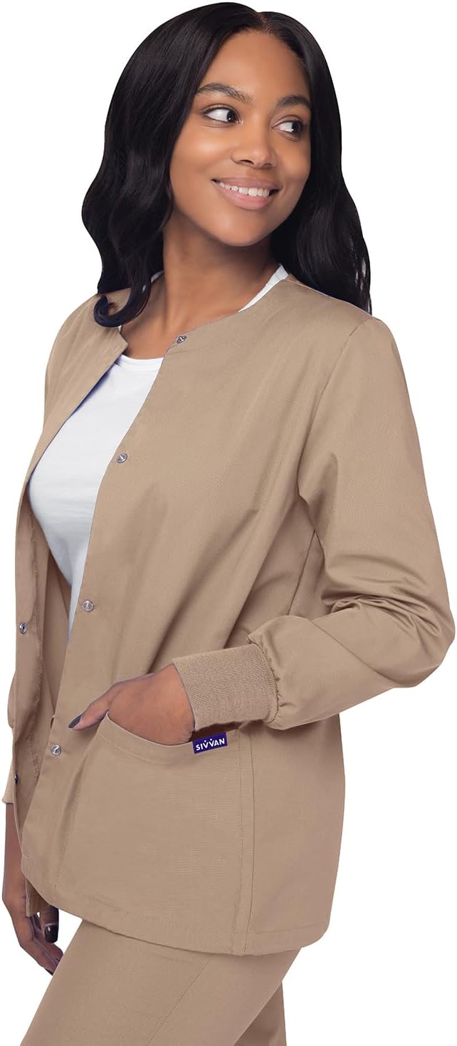 Sivvan Scrubs for Women - Front Snap Warm - Up Jacket - Image 4