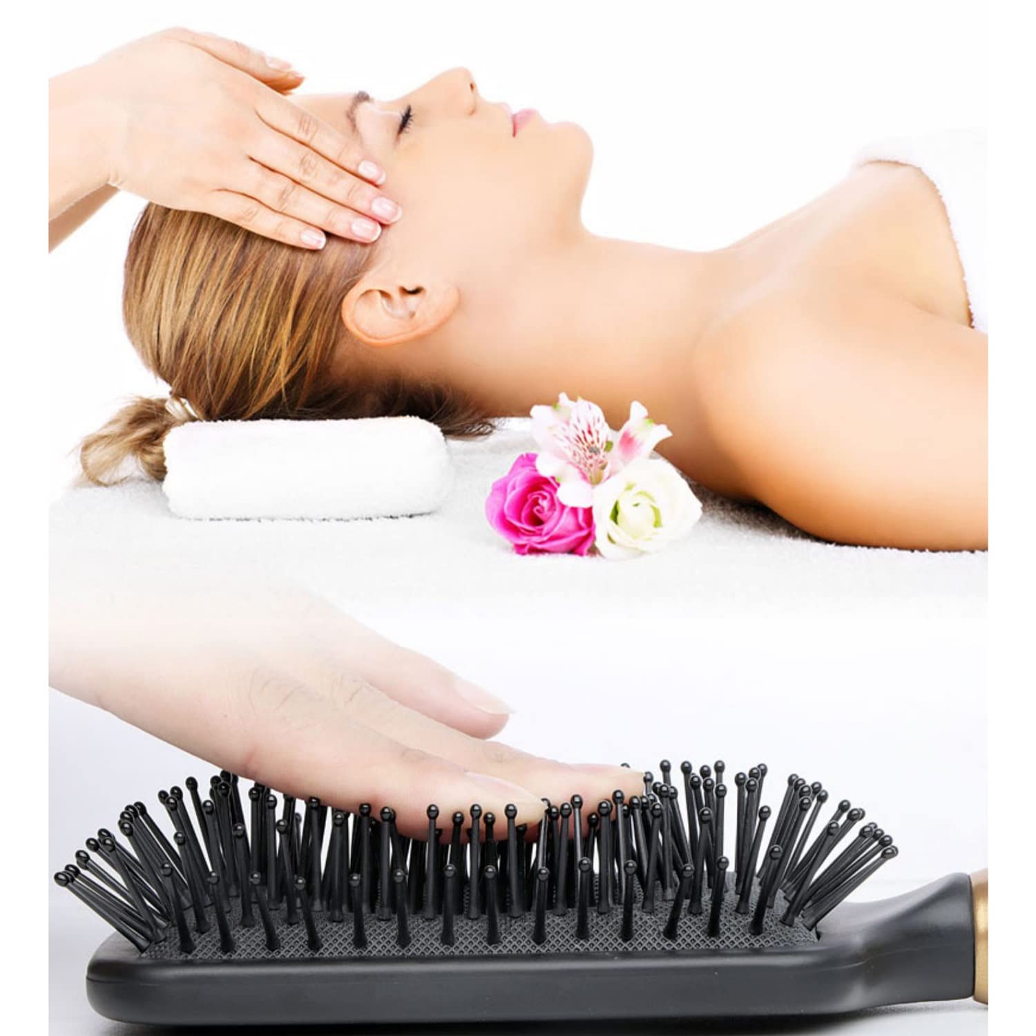 Haarbürste, Luftkissenkamm, entwirrender, antistatischer Haarbürstenreiniger, Massagekamm, Bürste, verleiht Glanz, schmerzfrei für alle Haartypen (B)