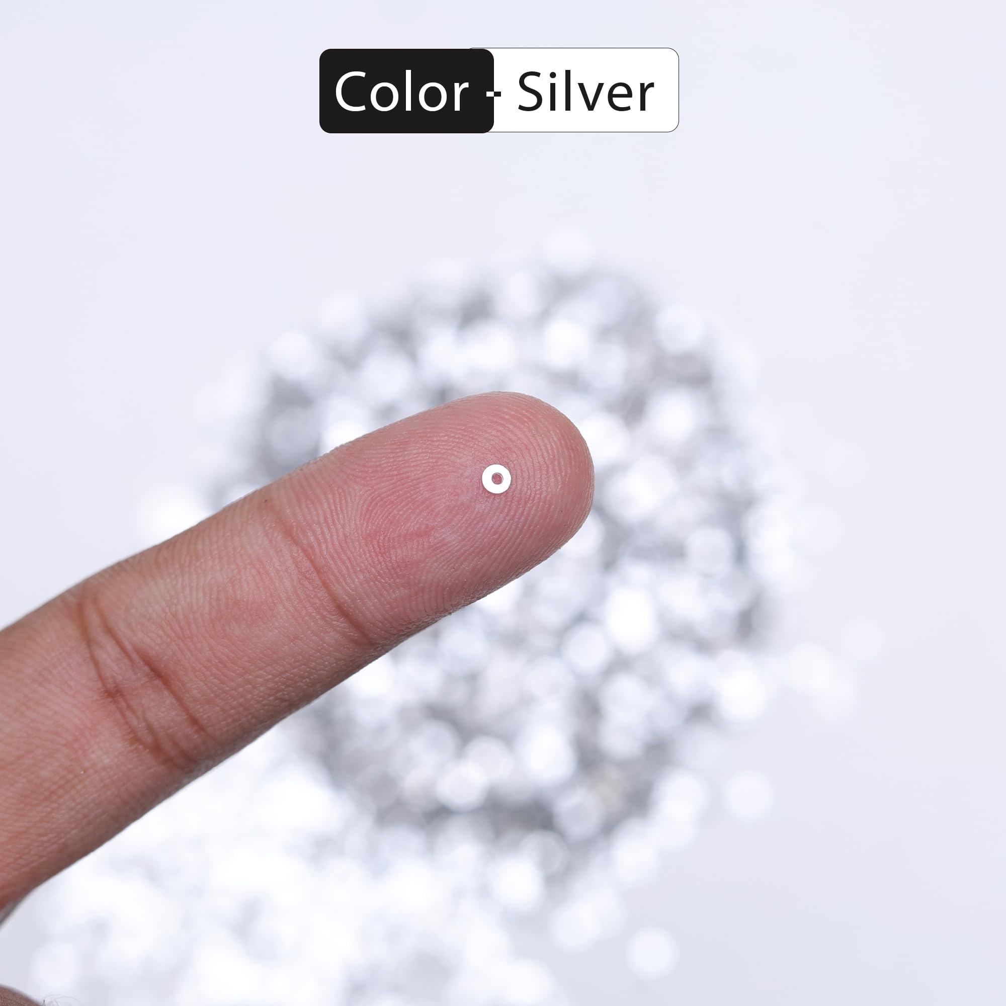 Embroiderymaterial 2.5MM Crystal Finish Sequins Sitara for Craft, Embroidery, and Jewellery Making (Silver, 50 Gram) 1