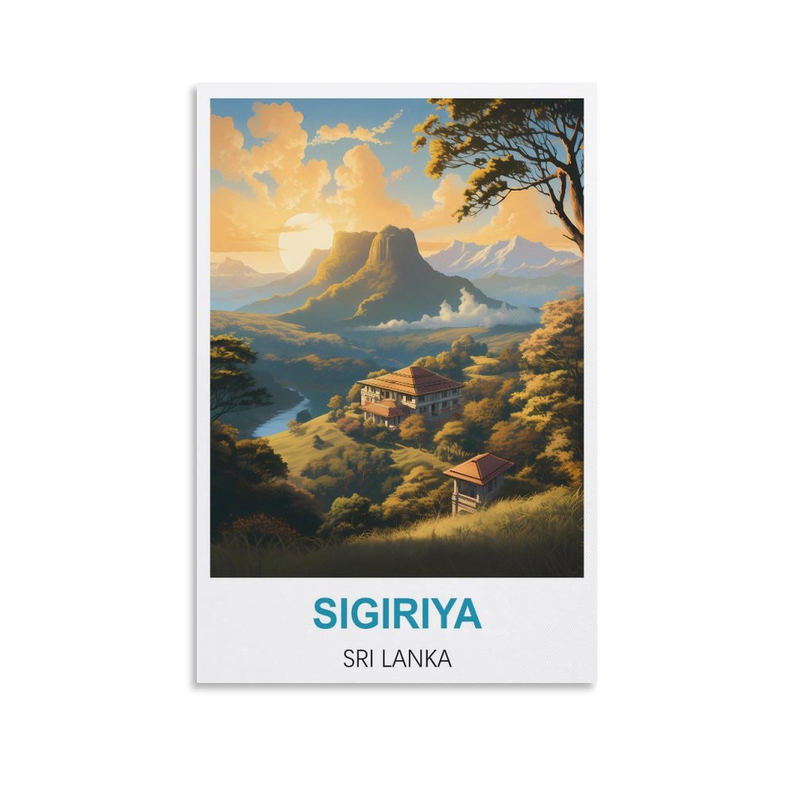 Hsayyiii Unframe-Style Sigiriya Sri Lanka Vintage Travel Posters 12X18inch(30X45cm) Canvas Art Poster And Wall Art Picture Print Bedroom Decor