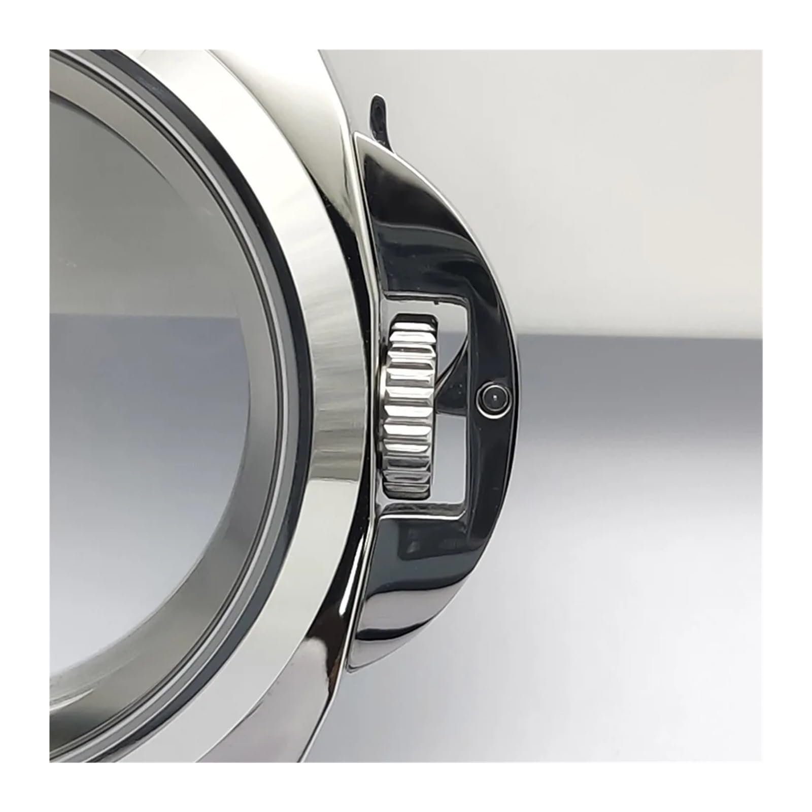 Caja de reloj plateada de 40 mm, cristal de zafiro de 28,5 mm, esfera de 5 ATM, adecuada con asa, compatible con NH35 NH36 4R36