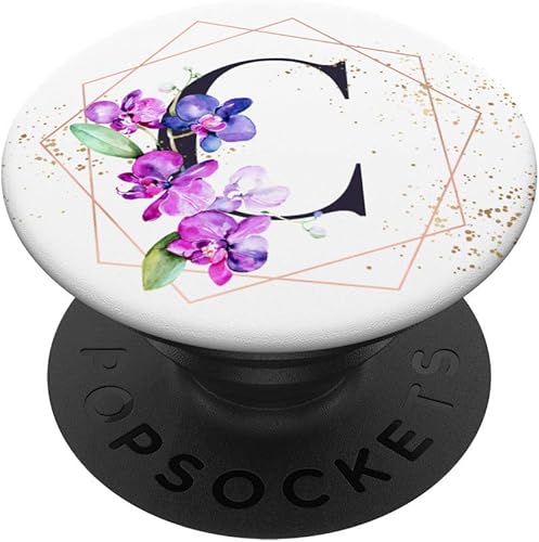 Orchids Plants Flower - Soporte para teléfonos y tabletas, diseño de letra C, color blanco, Negro