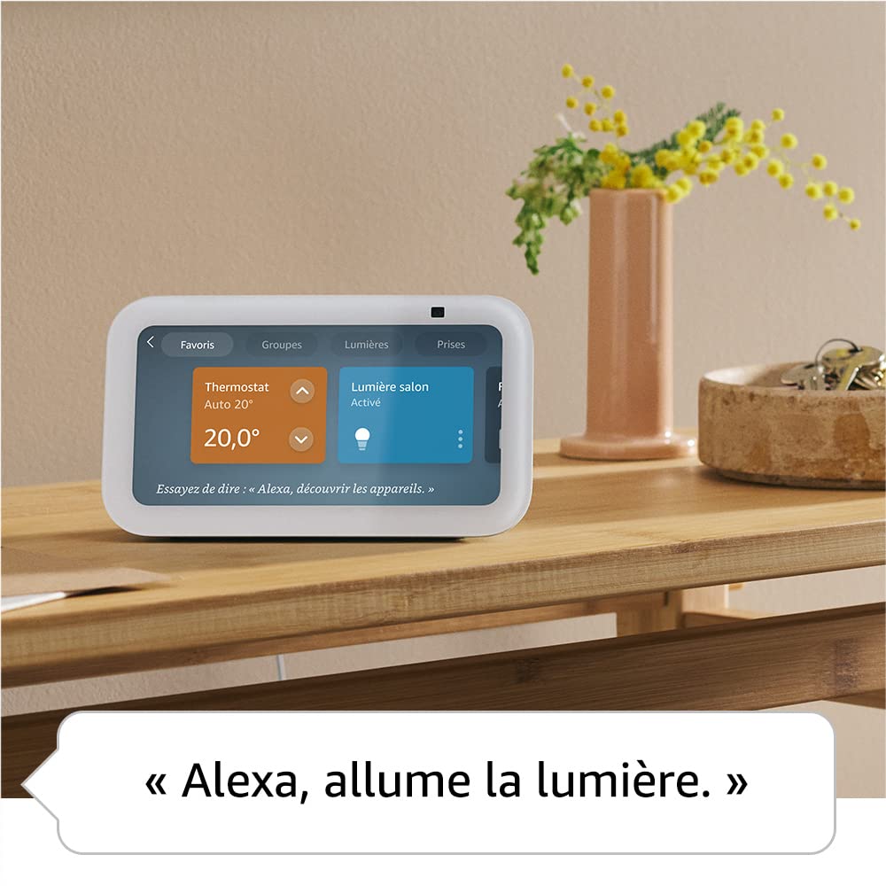 Echo Show 5 (3e génération) | Anthracite, pack de 2 + Tapo L530EA ampoule connectée LED (E27), Fonctionne avec Alexa - Kit de démarrage Maison connectée
