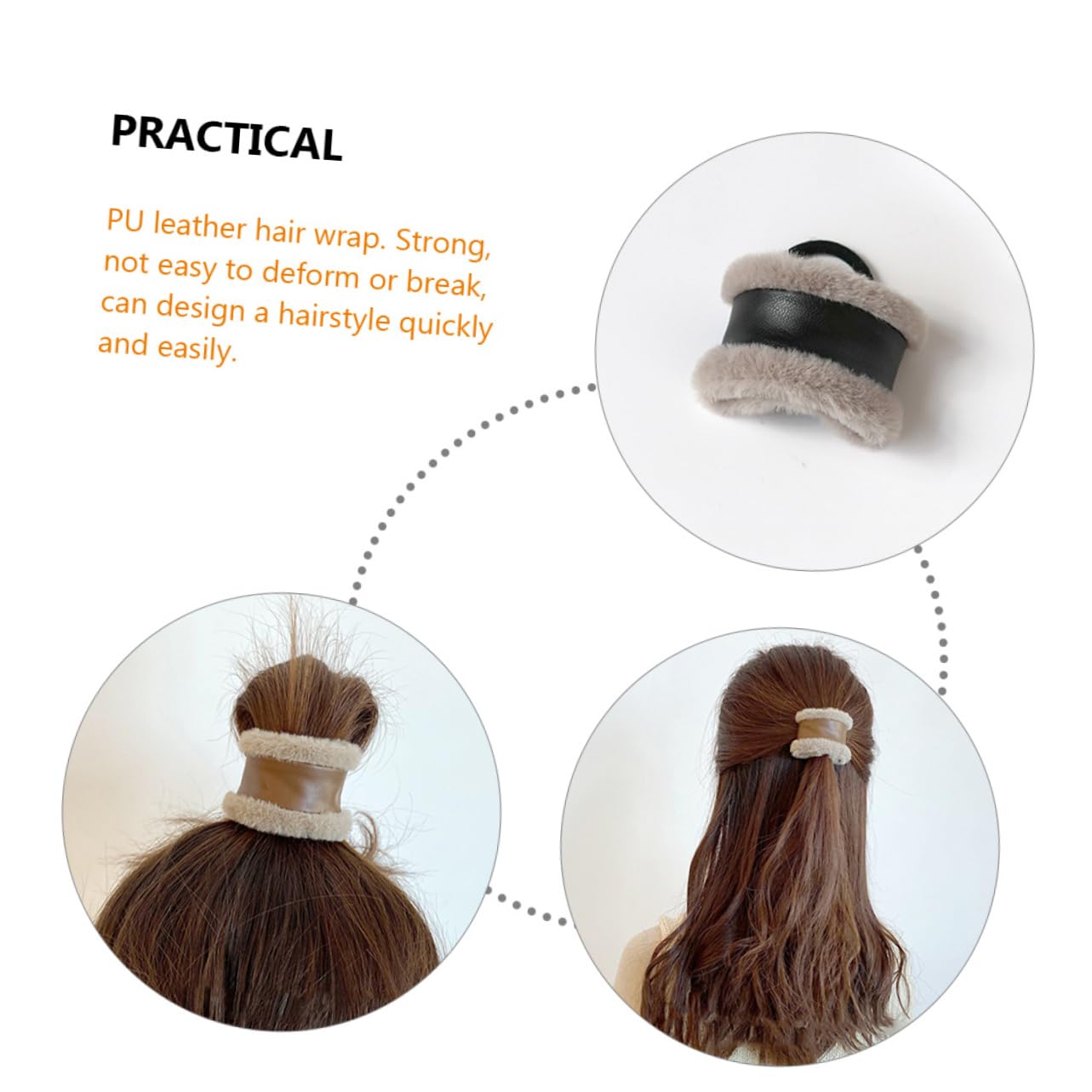 Healeved 10piezas Ponytail Holder De Pu Cuero Elegante Accesorios De Pelo De Pluma Para Mujeres y Adolescentes