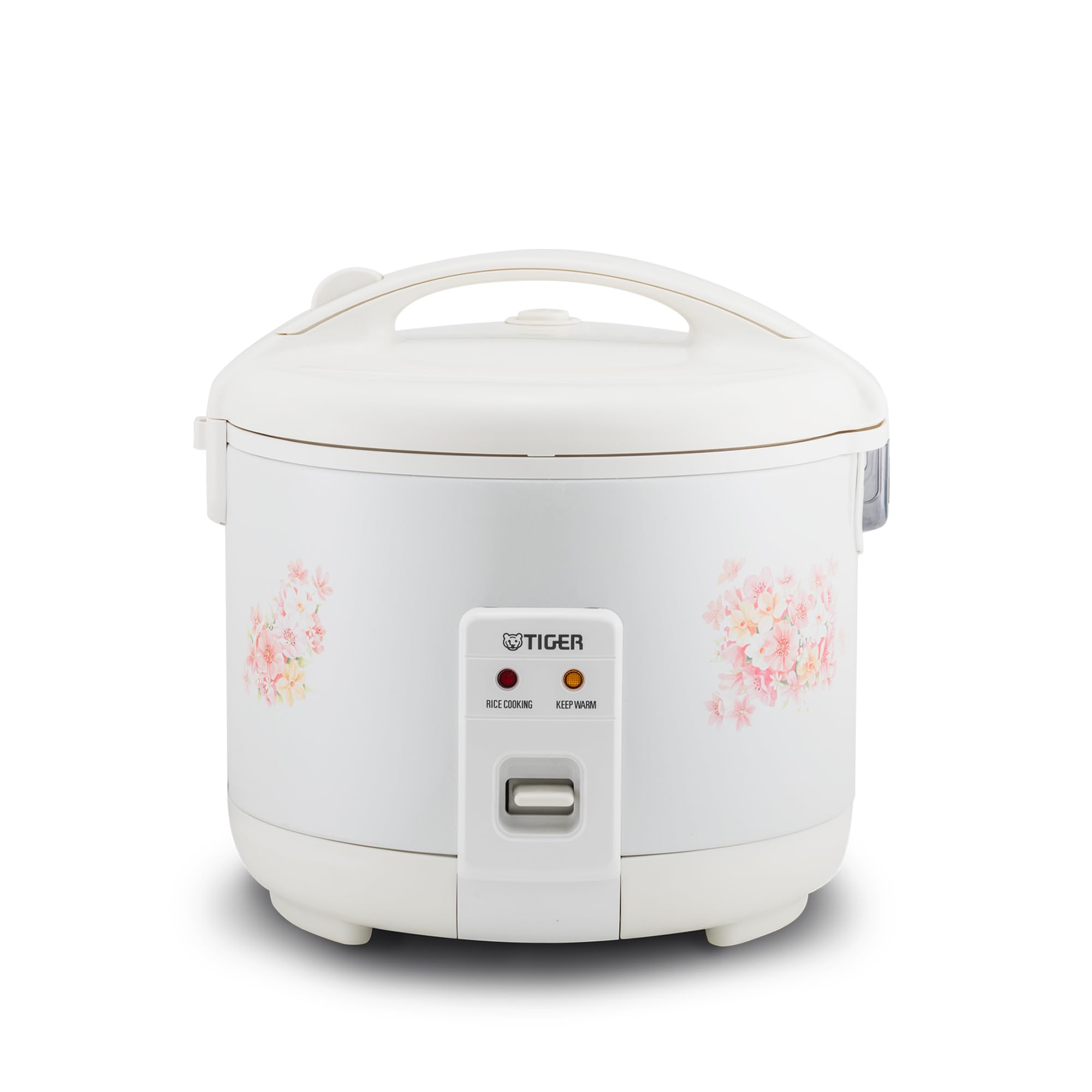 Tiger JNP-0550-LF 3 Cup Capacity White Rice Cooker with Non-Stick Inner Pot Retractable Power Cord and Keep Warm