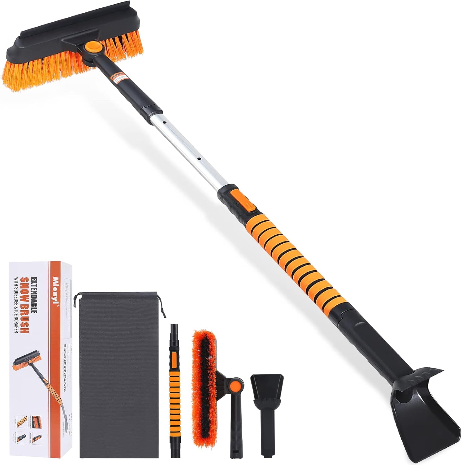 Mionyl 3in1 Car Snow Ice Scraper and Brush for SUV Trucks, 1x Heavy