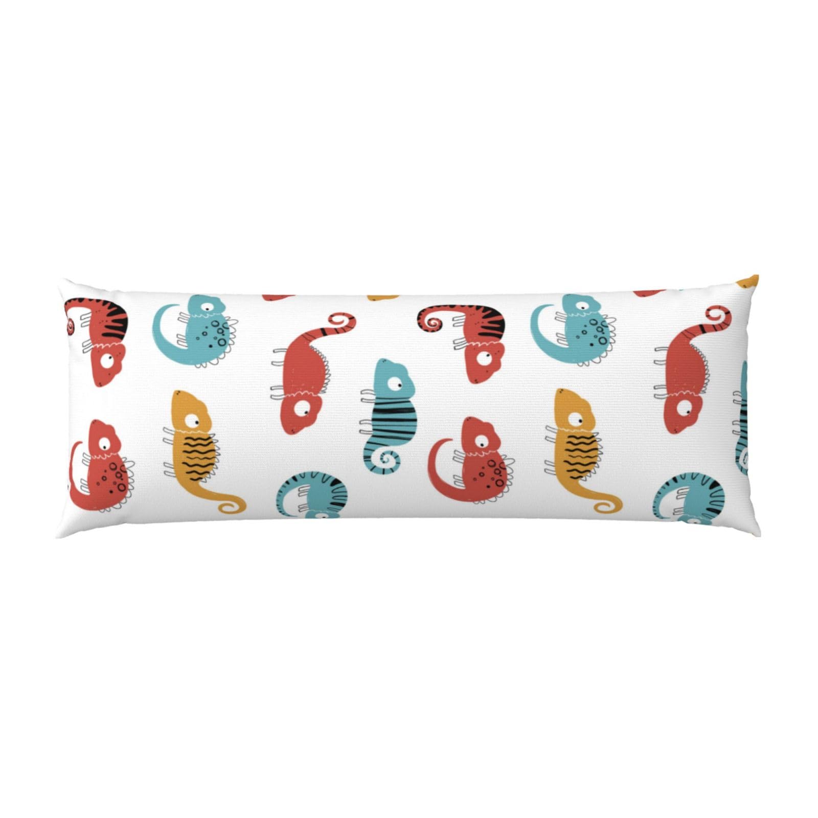 Buewutiry Cartoon Cute Chameleon Lizard_A Body Pillow Cover - Breathable Body Pillow Pillowcase, Super Soft Long Body Pillow Case Cover with Zipper 20x54in