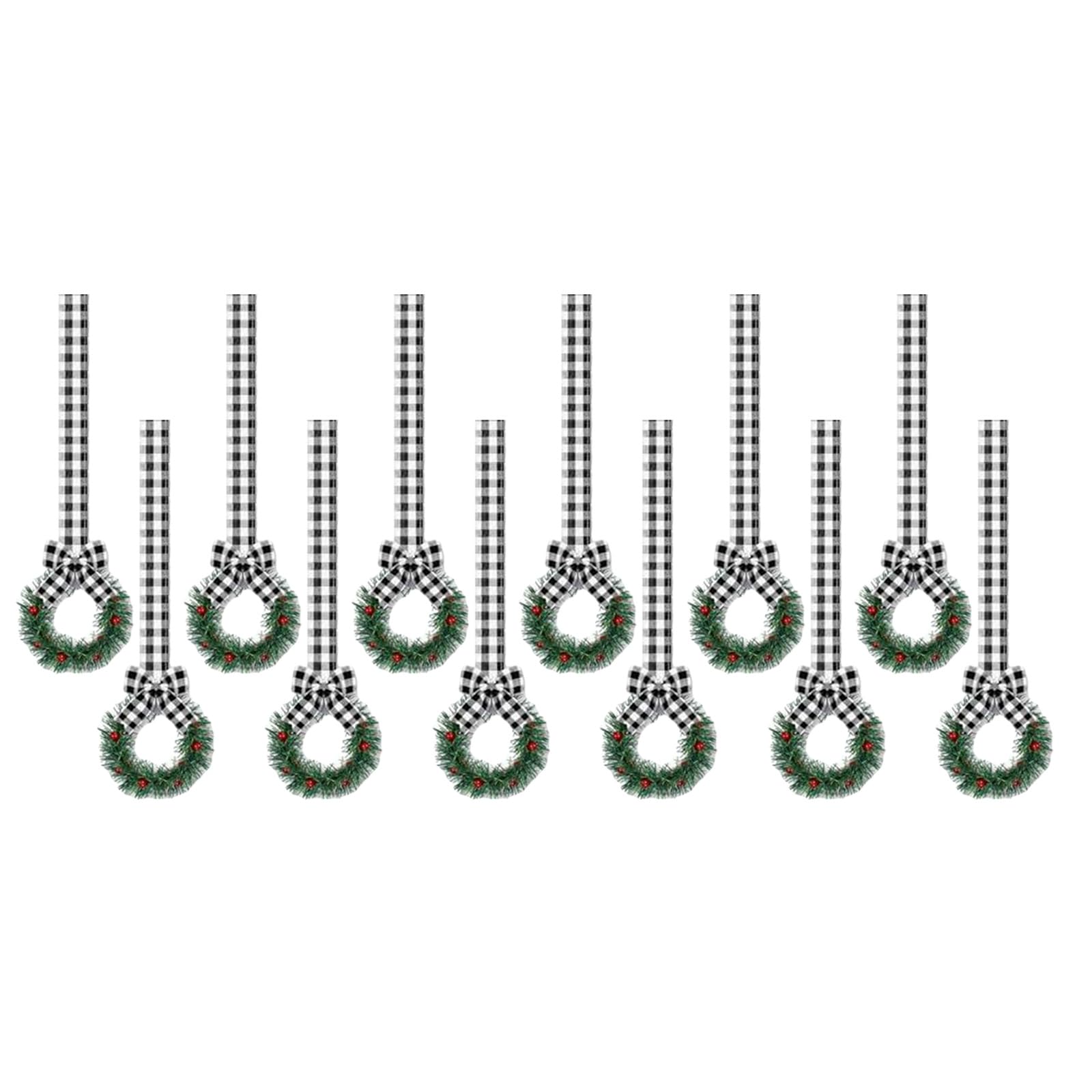 Tsophreniq 12Pcs 13cm Artificial Berries Wreath Small Christmas Wreaths Hanging Decoration for Kitchen Cupboard Porch Door Window Small Christmas Decorations