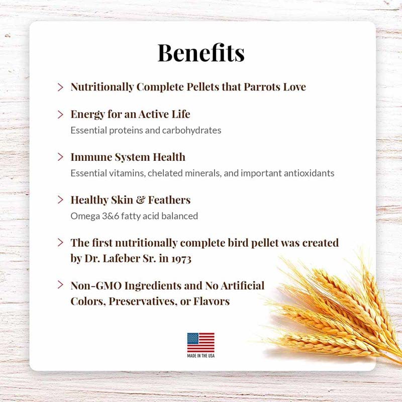 LAFEBERS Parrot Pellets Classic 1.25 Ib Pack of 2 | NUTRITIONALLY COMPLETE PARROT FOOD: formulated by top avian veterinarians and avian nutritionists product thumbnail 7