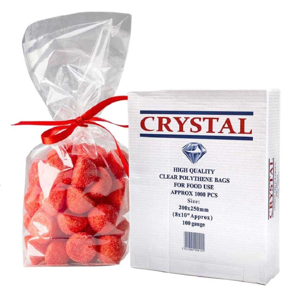 1000 x Plastic Polythene Food Bags 12" x 18" 150Gauge Crystal Clear Strong Poly Storage Bags By Tezraftaar®