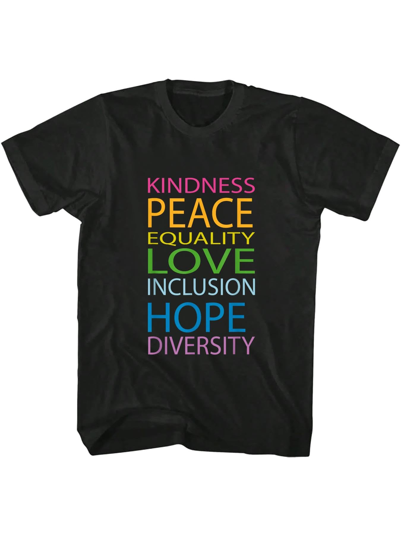 Peace Love LGBT GLBT Kindness Hope Equal Inclusion Diversity T-Shirt Black