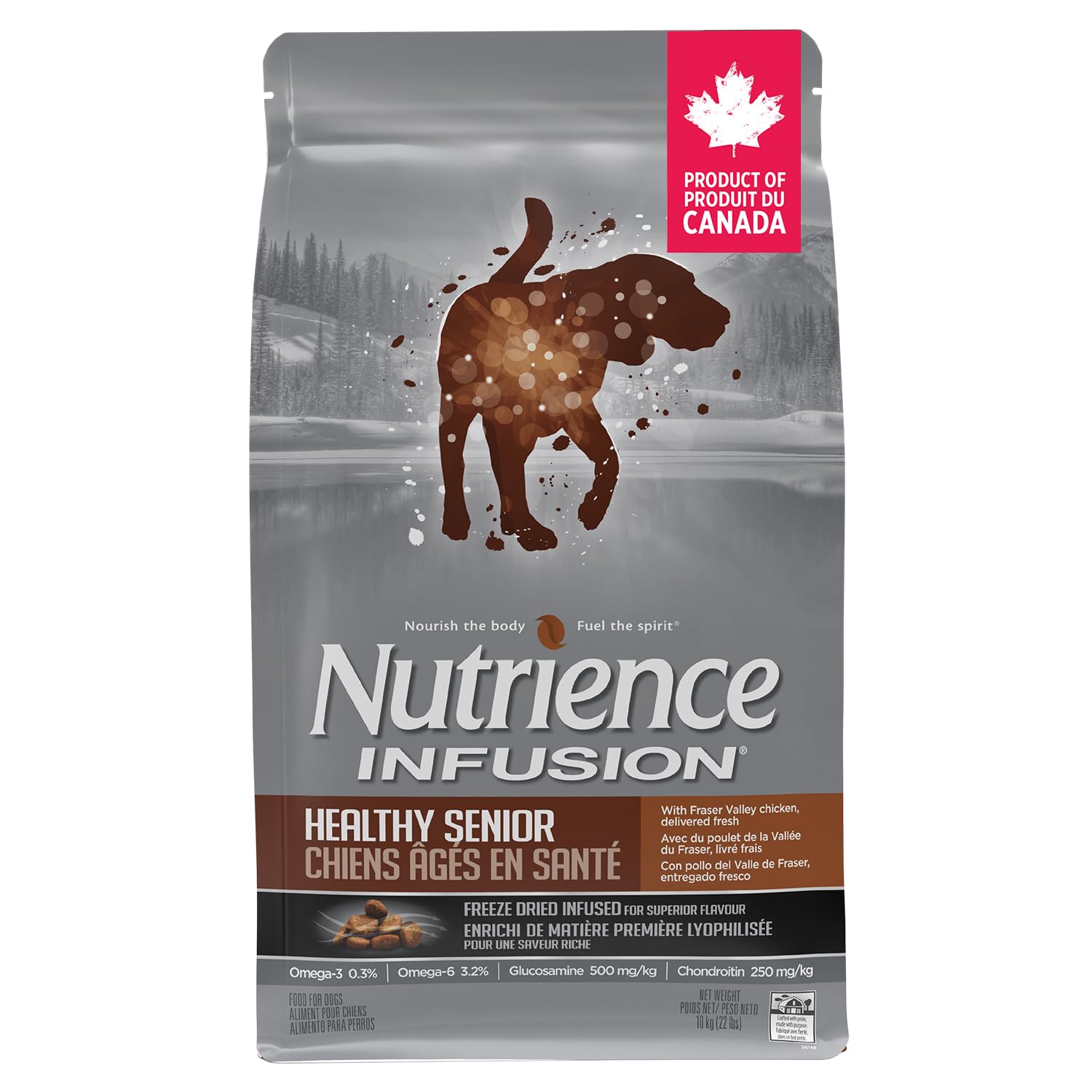 Nutrience Infusion Healthy Senior Dog Food, 10 kg (22 lb), Freeze-Dried Canadian Chicken, Dry Dog Food, Nourriture Pour Chien, Manger Pour Chien image 1