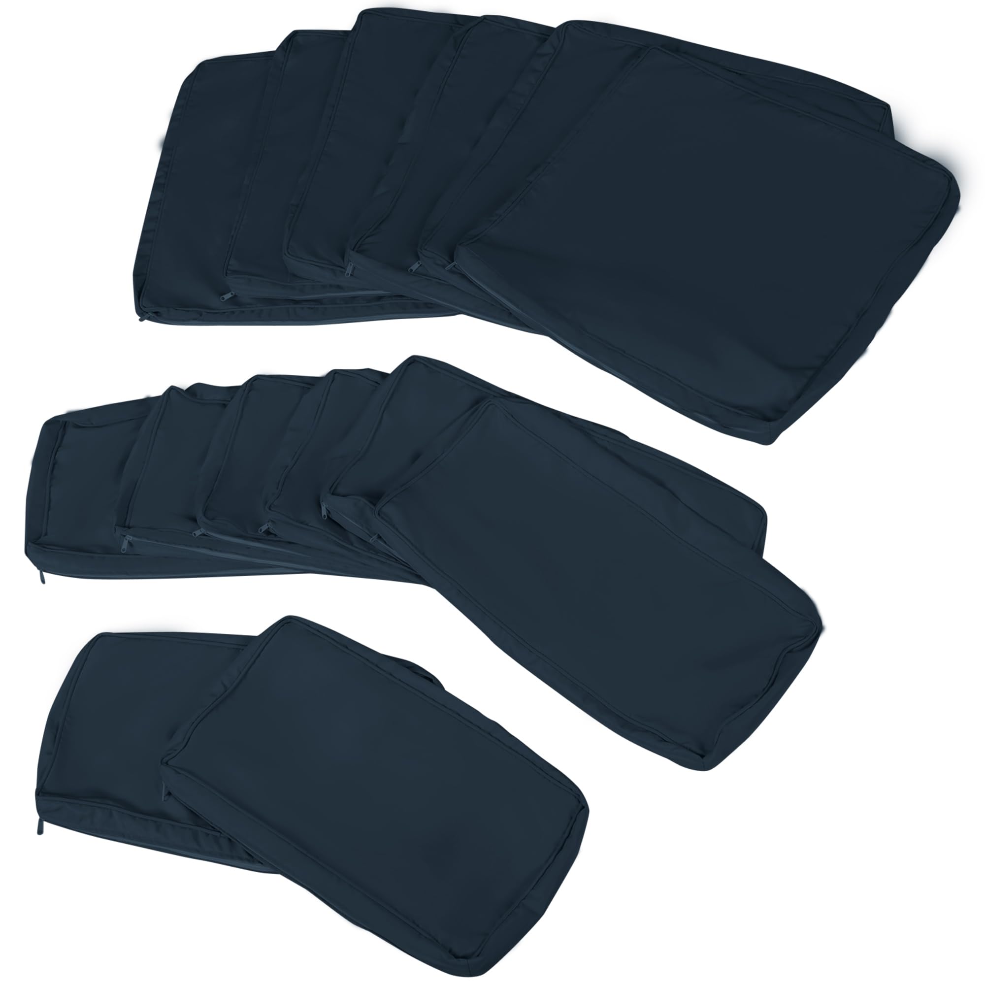 Outsunny 14 pcs fundas cojines exterior sofá seccional ratán azul oscuro | Fundas de repuesto para patio, juego de sofá de ratán, cojín no incluido
