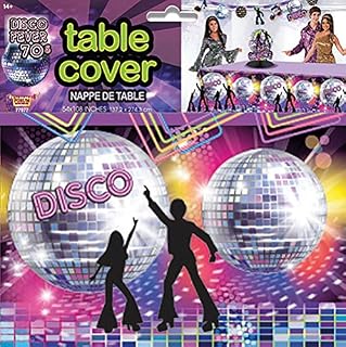 Forum Novelties X77977 Party Table Cover | Disco Design | 1pc, Multicolor, One Size