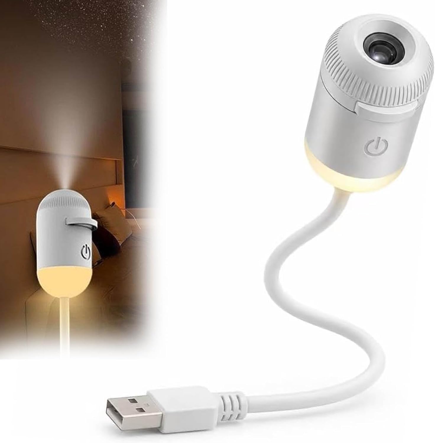 2-in-1 Galaxy Projector Night Light, USB Starry Sky Projector Lamp with 360° Rotation, Mini LED Ceiling & Wall Light for Bedroom, Kids Room, Portable Astronaut Nebula Star Projector (1 Slide)-image-29