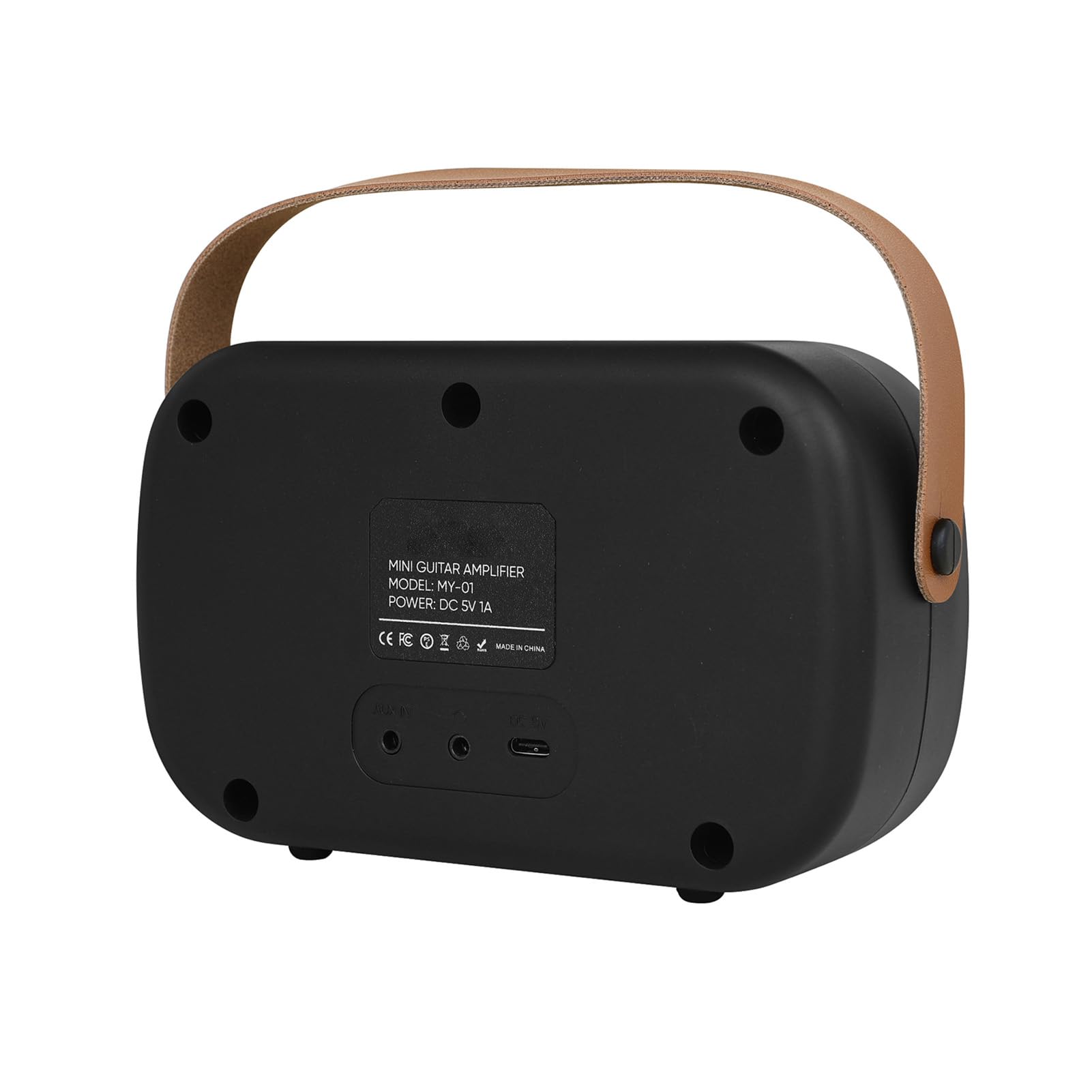 CHICIRIS Tragbarer Gitarrenverstärker, Wiederaufladbarer Elektrischer 10-W-Übungsverstärker mit Zwei Lautsprechern und Akku für Musiker (Black)
