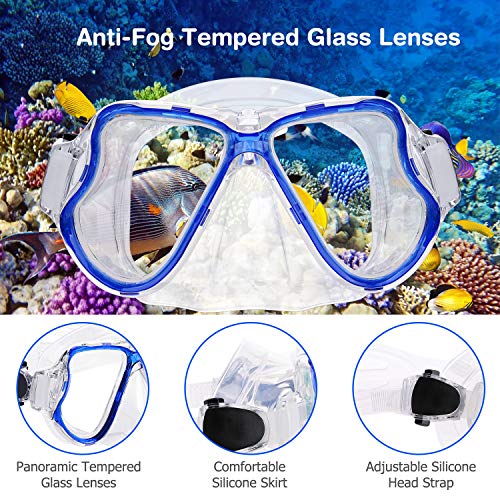 image for SKL Kids Snorkel Set Dry Top Snorkel Mask Snorkeling Gear Anti-Fog Ant