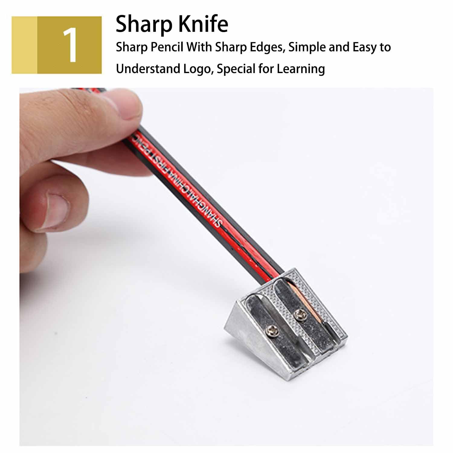 6 Sacapuntas de Lápiz, Sacapuntas de Metal con 2 Agujeros, Sacapuntas Doble de Metal con Doble, Sacapuntas de Crayón, Sacapuntas Cuadrado Pequeño, Sacapuntas de Aluminio, para Escuela, Oficina