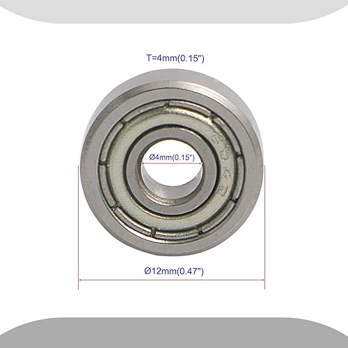 Miniatura 2 de Aopin 604Z - Rodamientos de bolas de diámetro interior de 0.15 x 0.47 pulgadas de diámetro exterior aplicable para patinetas, impresoras 3D, patines