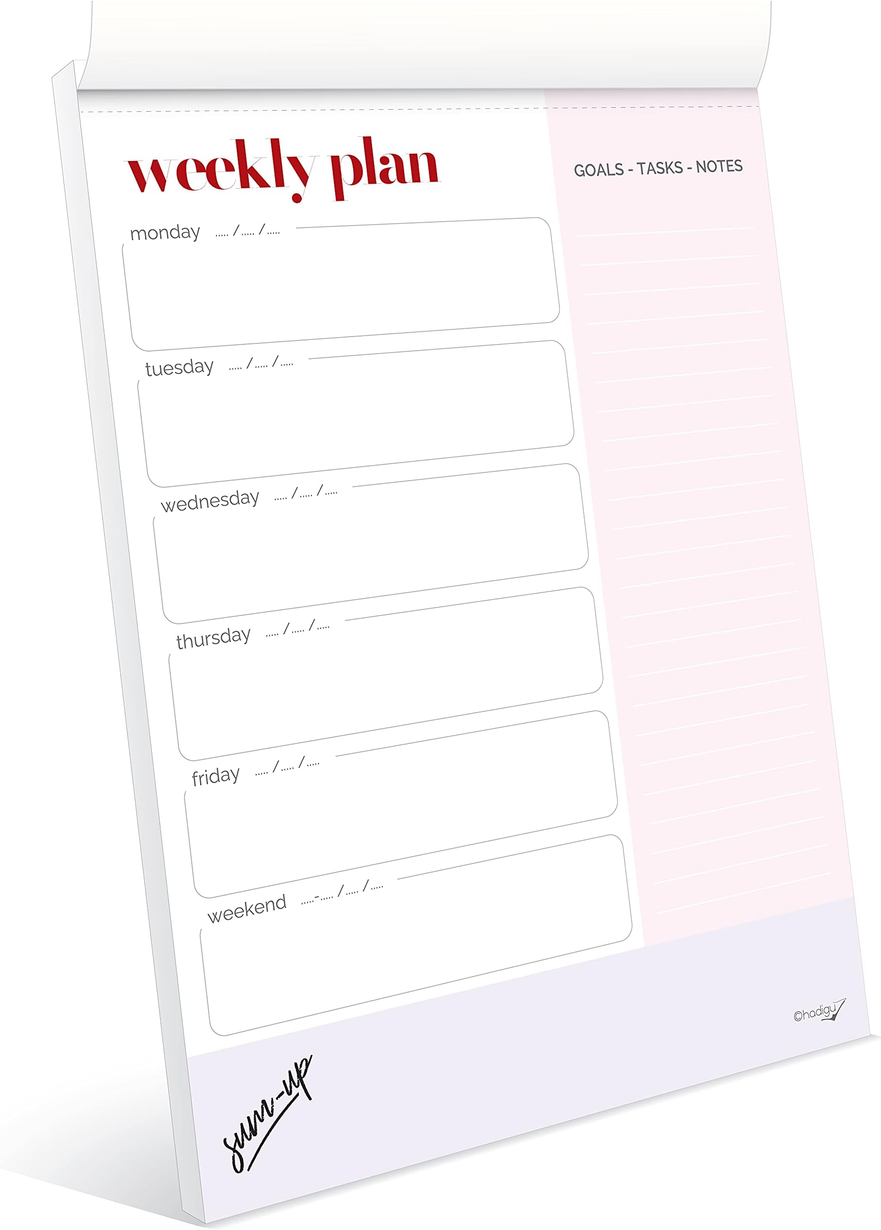 Weekly Planner Pad A5 Size (8.3"x5.8") Undated Weekly Planner, Weekly Organizer, Weekly Calendar, To Do Planner, Productivity Planner. Stylish Design, Quality Paper, Strongly Bound Hardcover.