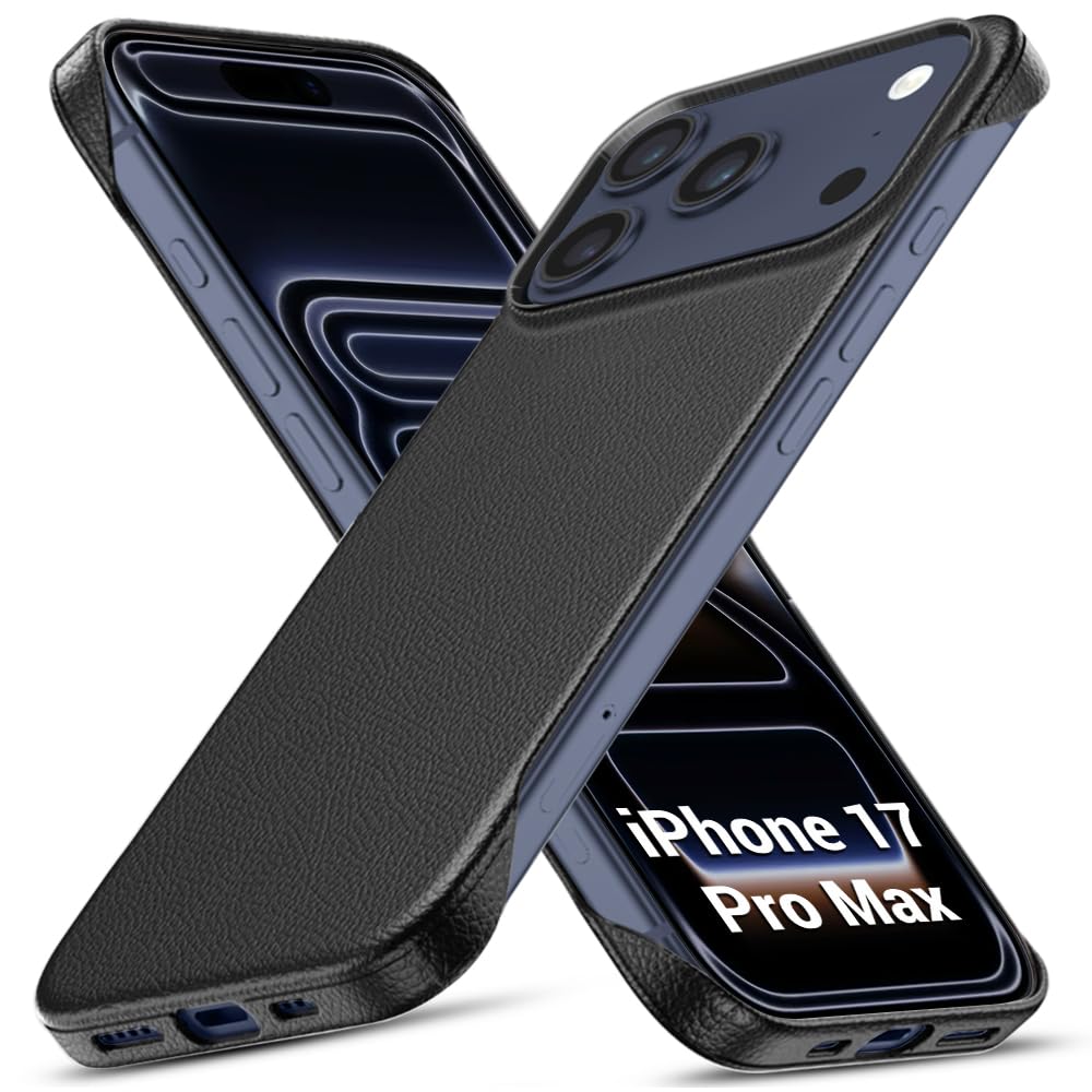 TheGiftKart Hybrid Ultimate Slim Back Case Cover for iPhone 17 Pro | Lightweight Profile | Hard Back Case Cover for iPhone 17 Pro (PC & TPU, Metal Camera Ring, Leather Texture Finish, Grey) — Amazon image 15