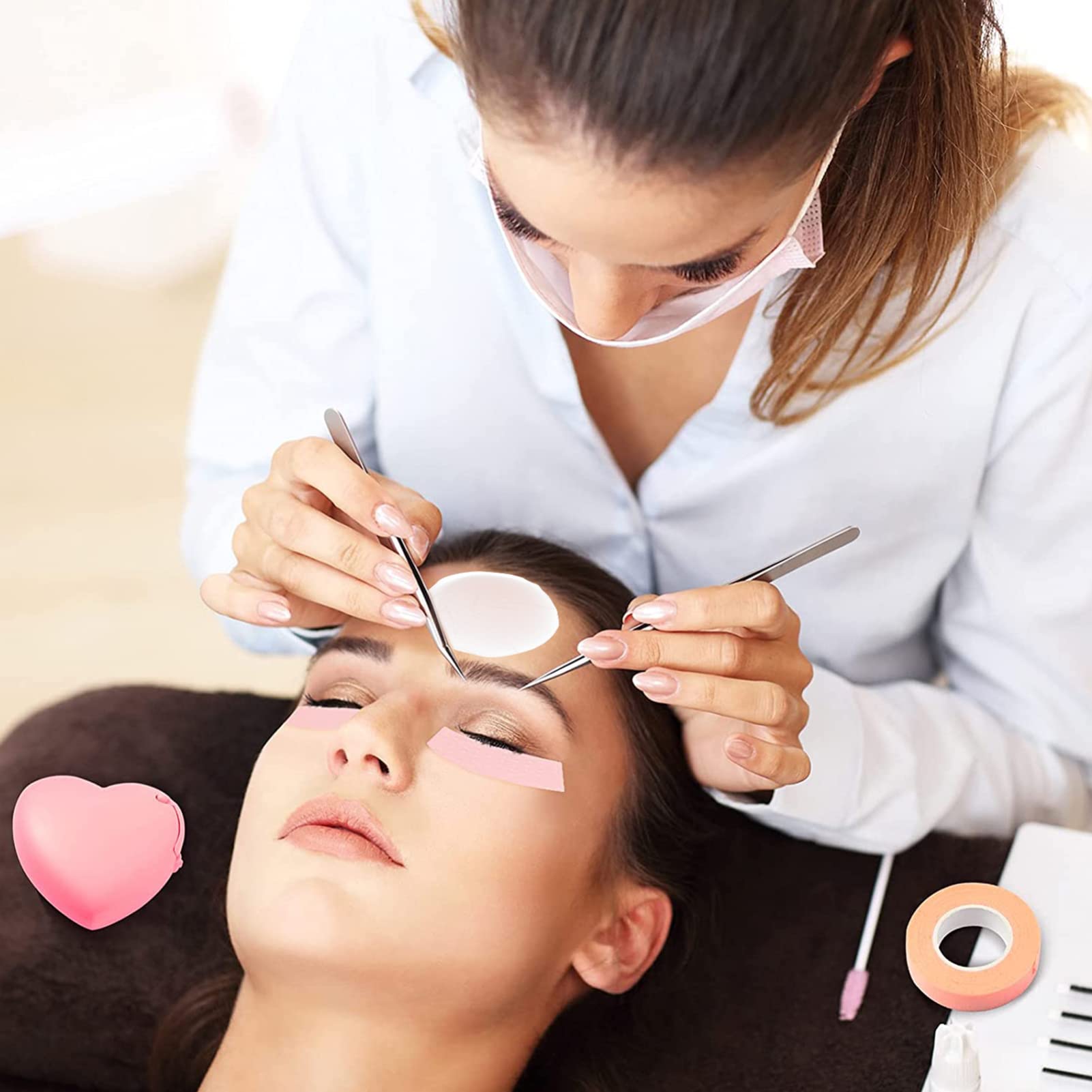 FOMIYES Lash Tech Accessories 5pcs Silicone Eyelash Extension Pad Forehead Stickers Lash Cusion for Forehead