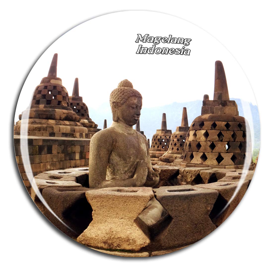 Weekino Indonesia Borobudur Temple Magelang Fridge Magnet 3D Crystal Glass Tourist City Travel Souvenir Collection Gift Strong Refrigerator Sticker