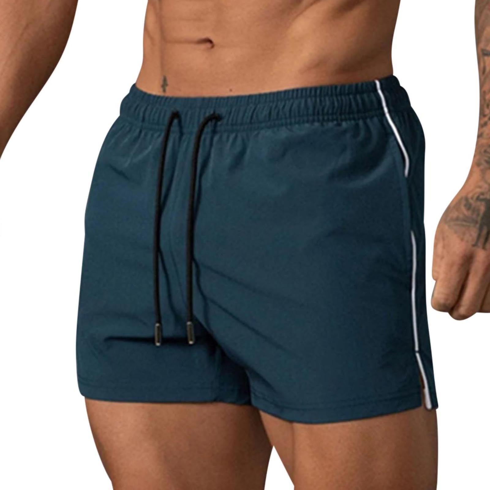 Men Slim Fit Workout Sports Shorts Lightweight Elastic Waist Running Short Pants with Pockets Gym Fitness Activewear