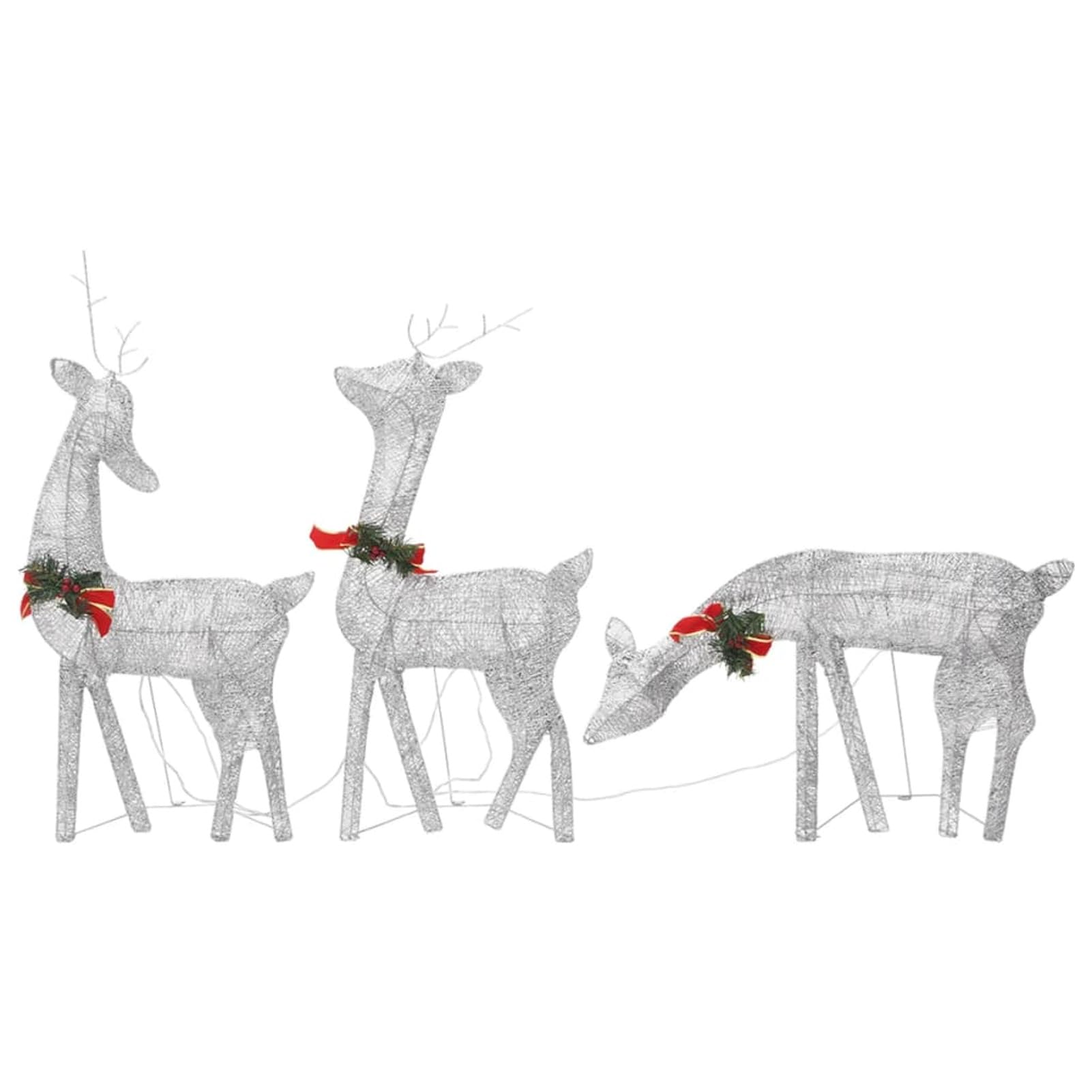 ShGaxin Famiglia Renne di Natale Maglia Bianco freddo Argento 270x7x90 cm, Renne Di Natale, Decorazione Natale Esterna, Figura Luce Natale, Renna Luminosa Esterno