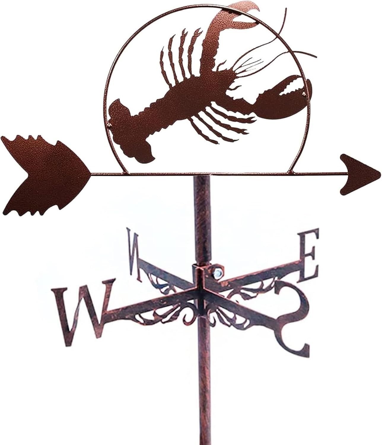 Weathervane Weather Vane Roof Metal Weather Vane Retro Shrimp Shape Wind Direction Indicator Outdoor Sheds Iron Yard Roof Barns Decoration Wind Vane