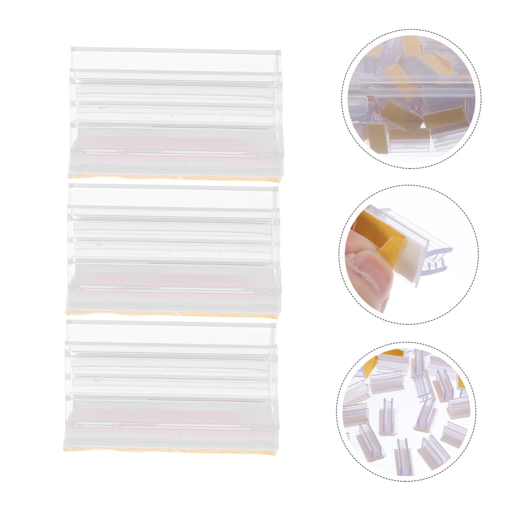 HOMSFOU 400stücke Sichtschutzhalter Selbstklebende Etikettenhalter Transparentes Design Für Tischaufsteller Vielseitig Einsetzbar Für Preisschilder Werbeetiketten Namensschilder